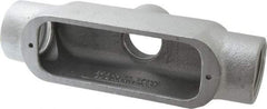 Cooper Crouse-Hinds - Form 5, TB Body, 1-1/2" Trade, Rigid Malleable Iron Conduit Body - Oval, 9" OAL, 36 cc Capacity, Gray - Industrial Tool & Supply
