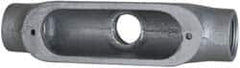 Cooper Crouse-Hinds - Form 5, TB Body, 2" Trade, Rigid Malleable Iron Conduit Body - Oval, 11-1/2" OAL, 76 cc Capacity, Gray - Industrial Tool & Supply