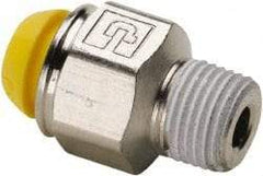 Parker - 10mm Outside Diam, 1/2-14 BSPT, Nickel Plated Brass Push-to-Connect Tube Male Connector - 300 Max psi, Tube to Male BSPT Connection - Industrial Tool & Supply