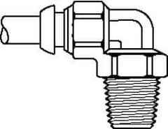 Parker - 10mm Outside Diam, 3/8-19 BSPT, Nickel Plated Brass Push-to-Connect Tube Male Elbow Compact - 300 Max psi, Tube to Male Connection - Industrial Tool & Supply