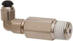 Parker - 4mm Outside Diam, 1/4-19 BSPT, Nickel Plated Brass Push-to-Connect Tube Male Elbow Long - 300 Max psi, Tube to Male Connection - Industrial Tool & Supply
