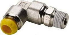 Parker - 12mm Outside Diam, 1/4-19 BSPT, Nickel Plated Brass Push-to-Connect Tube Male Elbow - 300 Max psi, Tube to Male BSPT Connection - Industrial Tool & Supply