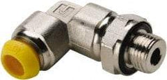 Parker - 14mm Outside Diam, 1/2-14 BSPP, Nickel Plated Brass Push-to-Connect Tube Male Elbow - 300 Max psi, Tube to Male BSPP Connection - Industrial Tool & Supply