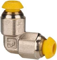 Parker - 4mm Outside Diam, Nickel Plated Brass Push-to-Connect Tube Union Elbow - 300 Max psi, Tube to Tube Connection - Industrial Tool & Supply