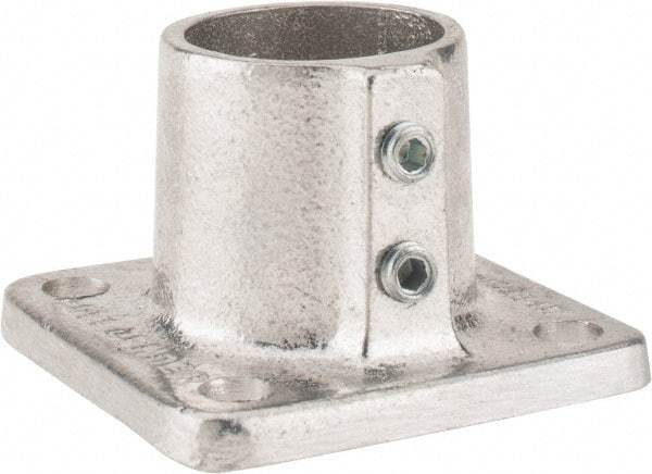 Hollaender - 1-1/4" Pipe, Base Flange, Aluminum Alloy Flange Pipe Rail Fitting - Bright Finish - Industrial Tool & Supply