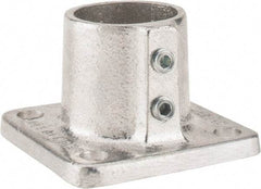 Hollaender - 1-1/4" Pipe, Base Flange, Aluminum Alloy Flange Pipe Rail Fitting - Bright Finish - Industrial Tool & Supply
