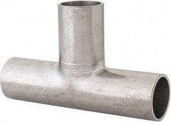 VNE - 1", Unpolished Style, Sanitary Stainless Steel Pipe Tee - Butt Weld x Butt Weld x Butt Weld Connection, Grade 316L - Industrial Tool & Supply