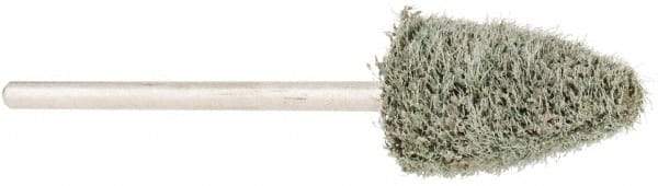 Grier Abrasives - 3/8" Head Diam x 3/4" Thickness, B52, Pointed End, Aluminum Oxide Mounted Point - Green-Gray, Fine Grade, 23,000 RPM - Industrial Tool & Supply