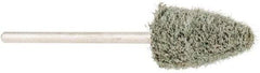Grier Abrasives - 3/8" Head Diam x 3/4" Thickness, B52, Pointed End, Aluminum Oxide Mounted Point - Green-Gray, Fine Grade, 23,000 RPM - Industrial Tool & Supply