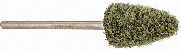 Grier Abrasives - 3/8" Head Diam x 3/4" Thickness, B52, Pointed End, Aluminum Oxide Mounted Point - Green-Gray, Coarse Grade, 23,000 RPM - Industrial Tool & Supply