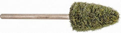 Grier Abrasives - 3/8" Head Diam x 3/4" Thickness, B52, Pointed End, Aluminum Oxide Mounted Point - Green-Gray, Coarse Grade, 23,000 RPM - Industrial Tool & Supply