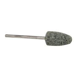 Grier Abrasives - 3/8" Head Diam x 3/4" Thickness, B52, Pointed End, Silicon Carbide Mounted Point - Green-Gray, Fine Grade, 23,000 RPM - Industrial Tool & Supply
