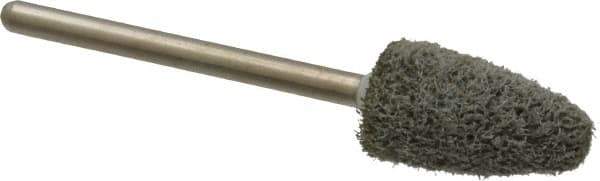 Grier Abrasives - 3/8" Head Diam x 3/4" Thickness, B52, Pointed End, Aluminum Oxide Mounted Point - Green-Gray, Fine Grade, 45,370 RPM - Industrial Tool & Supply