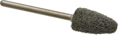 Grier Abrasives - 3/8" Head Diam x 3/4" Thickness, B52, Pointed End, Aluminum Oxide Mounted Point - Green-Gray, Fine Grade, 45,370 RPM - Industrial Tool & Supply