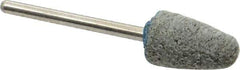 Grier Abrasives - 3/8" Head Diam x 3/4" Thickness, B52, Pointed End, Aluminum Oxide Mounted Point - Green-Gray, Medium Grade, 45,370 RPM - Industrial Tool & Supply