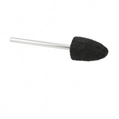 Grier Abrasives - 3/8" Head Diam x 3/4" Thickness, B52, Pointed End, Silicon Carbide Mounted Point - Green-Gray, Fine Grade, 45,370 RPM - Industrial Tool & Supply