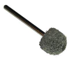Grier Abrasives - 3/8" Head Diam x 3/4" Thickness, B90, Ball Nose End, Aluminum Oxide Mounted Point - Green-Gray, Fine Grade, 45,370 RPM - Industrial Tool & Supply