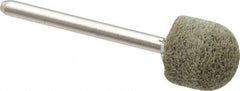 Grier Abrasives - 1/2" Head Diam x 1/2" Thickness, B90, Ball Nose End, Aluminum Oxide Mounted Point - Green-Gray, Fine Grade, 34,500 RPM - Industrial Tool & Supply