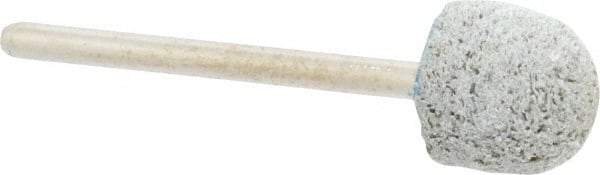 Grier Abrasives - 1/2" Head Diam x 1/2" Thickness, B90, Ball Nose End, Aluminum Oxide Mounted Point - Green-Gray, Medium Grade, 34,500 RPM - Industrial Tool & Supply