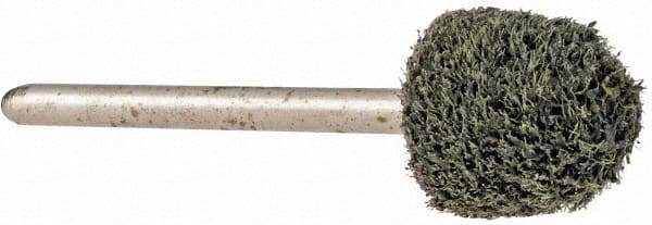 Grier Abrasives - 1/2" Head Diam x 1/2" Thickness, B90, Ball Nose End, Silicon Carbide Mounted Point - Green-Gray, Fine Grade, 34,500 RPM - Industrial Tool & Supply