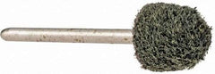 Grier Abrasives - 1/2" Head Diam x 1/2" Thickness, B90, Ball Nose End, Silicon Carbide Mounted Point - Green-Gray, Fine Grade, 34,500 RPM - Industrial Tool & Supply
