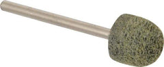 Grier Abrasives - 1/2" Head Diam x 1/2" Thickness, B90, Ball Nose End, Silicon Carbide Mounted Point - Green-Gray, Fine Grade, 34,500 RPM - Industrial Tool & Supply
