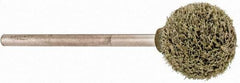 Grier Abrasives - 1/2" Head Diam x 1/2" Thickness, B121, Ball End, Aluminum Oxide Mounted Point - Green-Gray, Medium Grade, 25,000 RPM - Industrial Tool & Supply