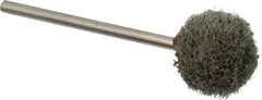 Grier Abrasives - 1/2" Head Diam x 1/2" Thickness, B121, Ball End, Silicon Carbide Mounted Point - Green-Gray, Fine Grade, 25,000 RPM - Industrial Tool & Supply