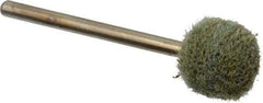 Grier Abrasives - 1/2" Head Diam x 1/2" Thickness, B121, Ball End, Aluminum Oxide Mounted Point - Green-Gray, Fine Grade, 45,370 RPM - Industrial Tool & Supply
