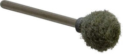 Grier Abrasives - 1/2" Head Diam x 1/2" Thickness, B121, Ball End, Aluminum Oxide Mounted Point - Green-Gray, Coarse Grade, 45,370 RPM - Industrial Tool & Supply