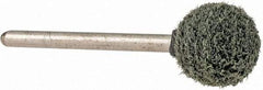 Grier Abrasives - 1/2" Head Diam x 1/2" Thickness, B121, Ball End, Silicon Carbide Mounted Point - Green-Gray, Fine Grade, 45,370 RPM - Industrial Tool & Supply