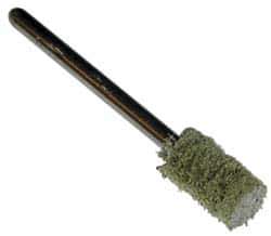 Grier Abrasives - 3/8" Head Diam x 1/2" Thickness, W176, Cylinder End, Aluminum Oxide Mounted Point - Green-Gray, Medium Grade, 33,750 RPM - Industrial Tool & Supply