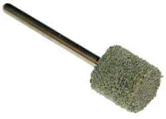 Standard Abrasives - 1/4" Head Diam x 1/4" Thickness, W160, Cylinder End, Aluminum Oxide Mounted Point - Dark Gray, 81,300 RPM - Industrial Tool & Supply