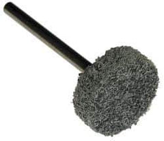 Standard Abrasives - 1/2" Head Diam x 1/4" Thickness, W183, Cylinder End, Aluminum Oxide Mounted Point - Dark Gray, 51,700 RPM - Industrial Tool & Supply