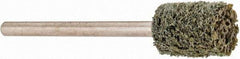 Grier Abrasives - 3/8" Head Diam x 1/2" Thickness, W176, Cylinder End, Aluminum Oxide Mounted Point - Green-Gray, Fine Grade, 45,370 RPM - Industrial Tool & Supply