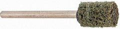Grier Abrasives - 3/8" Head Diam x 1/2" Thickness, W176, Cylinder End, Aluminum Oxide Mounted Point - Green-Gray, Medium Grade, 45,370 RPM - Industrial Tool & Supply