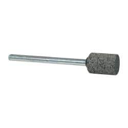 Grier Abrasives - 3/8" Head Diam x 1/2" Thickness, W176, Cylinder End, Silicon Carbide Mounted Point - Green-Gray, Fine Grade, 45,370 RPM - Industrial Tool & Supply