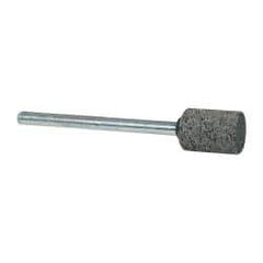 Grier Abrasives - 3/8" Head Diam x 1/2" Thickness, W176, Cylinder End, Silicon Carbide Mounted Point - Green-Gray, Fine Grade, 45,370 RPM - Industrial Tool & Supply