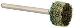 Grier Abrasives - 1/2" Head Diam x 1/4" Thickness, W183, Cylinder End, Aluminum Oxide Mounted Point - Green-Gray, Medium Grade, 51,750 RPM - Industrial Tool & Supply