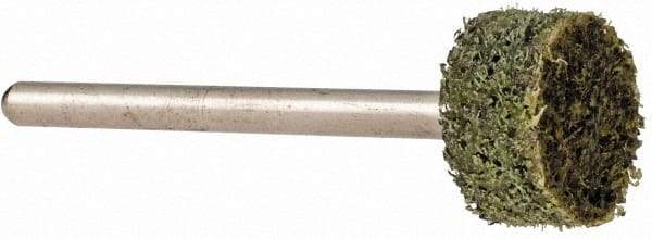 Grier Abrasives - 1/2" Head Diam x 1/4" Thickness, W183, Cylinder End, Aluminum Oxide Mounted Point - Green-Gray, Coarse Grade, 51,750 RPM - Industrial Tool & Supply
