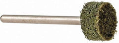 Grier Abrasives - 1/2" Head Diam x 1/4" Thickness, W183, Cylinder End, Aluminum Oxide Mounted Point - Green-Gray, Coarse Grade, 51,750 RPM - Industrial Tool & Supply