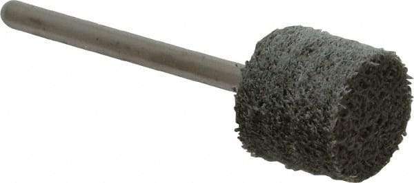 Standard Abrasives - 1/2" Head Diam x 1/2" Thickness, W185, Cylinder End, Aluminum Oxide Mounted Point - Dark Gray, 34,500 RPM - Industrial Tool & Supply