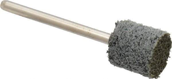 Grier Abrasives - 1/2" Head Diam x 1/2" Thickness, W185, Cylinder End, Silicon Carbide Mounted Point - Green-Gray, Fine Grade, 34,500 RPM - Industrial Tool & Supply