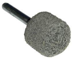 Grier Abrasives - 1" Head Diam x 1" Thickness, A21, Ball Nose End, Aluminum Oxide Mounted Point - Green-Gray, Fine Grade, 34,500 RPM - Industrial Tool & Supply