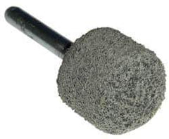 Grier Abrasives - 1" Head Diam x 1" Thickness, A21, Ball Nose End, Aluminum Oxide Mounted Point - Green-Gray, Fine Grade, 34,500 RPM - Industrial Tool & Supply