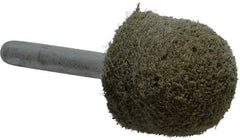 Grier Abrasives - 1" Head Diam x 1" Thickness, A21, Ball Nose End, Aluminum Oxide Mounted Point - Green-Gray, Fine Grade, 34,500 RPM - Industrial Tool & Supply