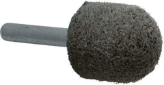 Grier Abrasives - 1" Head Diam x 1" Thickness, A21, Ball Nose End, Aluminum Oxide Mounted Point - Green-Gray, Medium Grade, 34,500 RPM - Industrial Tool & Supply