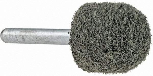 Grier Abrasives - 1" Head Diam x 1" Thickness, A21, Ball Nose End, Silicon Carbide Mounted Point - Green-Gray, Fine Grade, 34,500 RPM - Industrial Tool & Supply