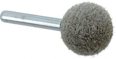 Grier Abrasives - 1" Head Diam x 1" Thickness, A25, Ball End, Aluminum Oxide Mounted Point - Green-Gray, Medium Grade, 35,620 RPM - Industrial Tool & Supply