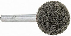 Grier Abrasives - 1" Head Diam x 1" Thickness, A25, Ball End, Silicon Carbide Mounted Point - Green-Gray, Fine Grade, 35,620 RPM - Industrial Tool & Supply